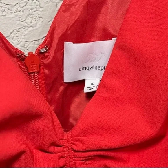 Cinq A Sept | Leona Dress In Red Size: 10 - Picture 4 of 5